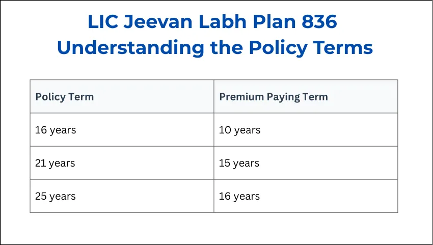LIC Jeevan Labh Plan 836
Understanding the Policy Terms